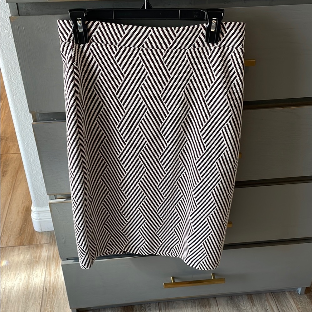 Maeve Black and Brown Chevron Skirt Closet Essential